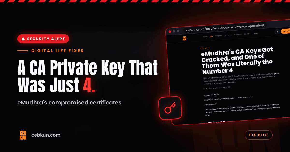 eMudhra's CA Keys Got Cracked, and One of Them Was Literally the Number 4 cover