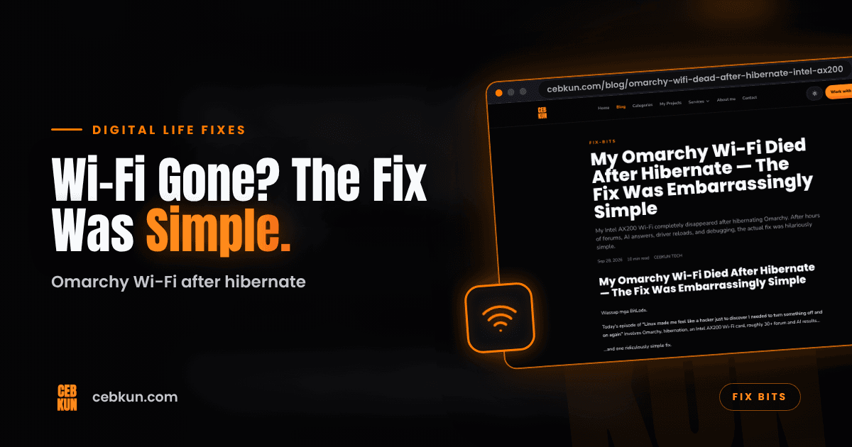My Omarchy Wi-Fi Died After Hibernate — The Fix Was Embarrassingly Simple cover