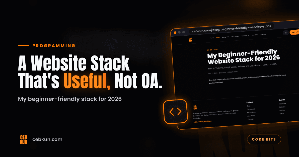 My Beginner-Friendly Website Stack for 2026 cover